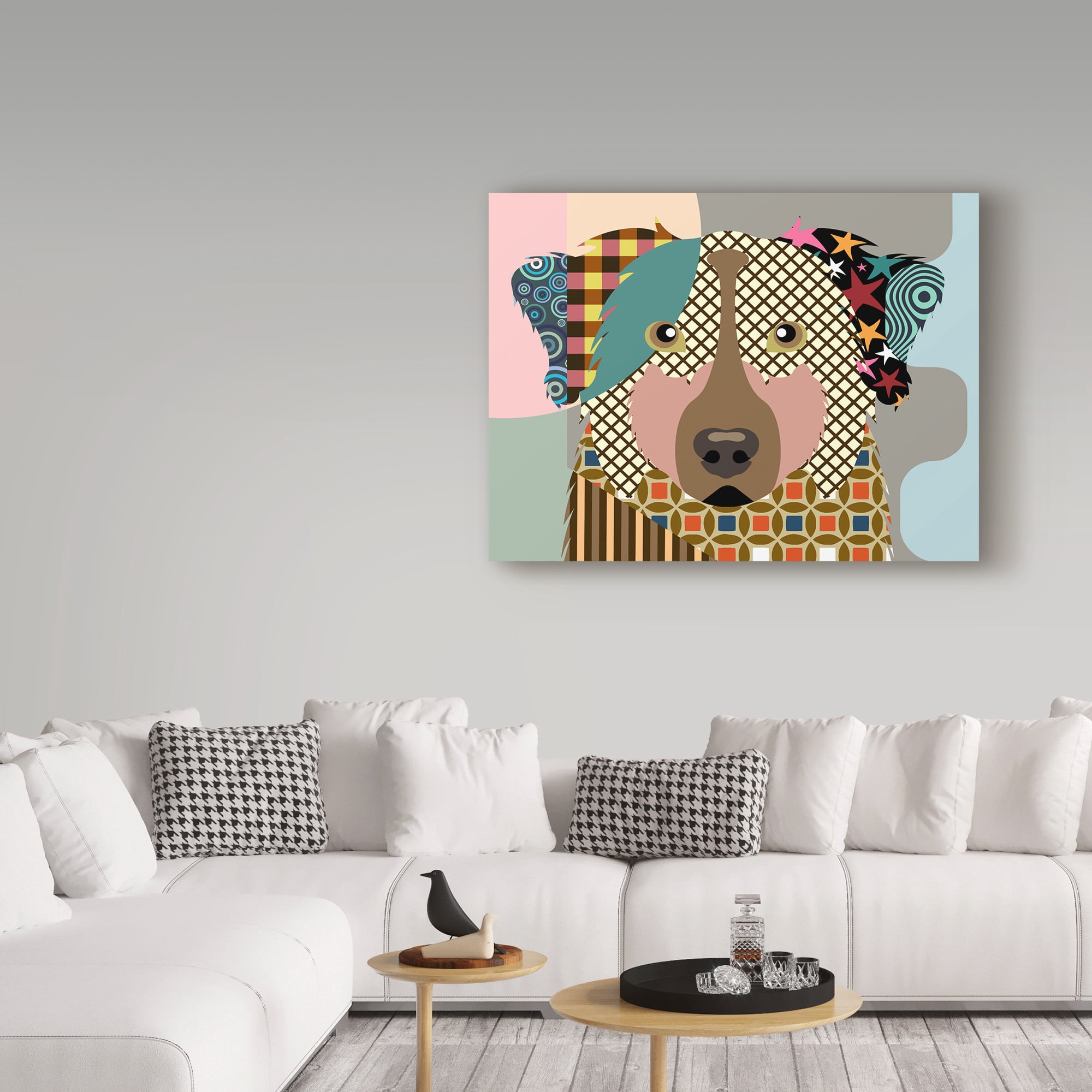 Trademark Fine Art 'Australian Shepherd Dog' Canvas Art by Lanre Adefioye