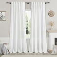 thumbnail image 1 of Cortinas Nanspring de lino blanco de 213 cm de largo para dormitorio y sala de estar, 1 of 7