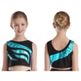 thumbnail image 6 of Aislor Girls' Sport Workout Crop Top Gymnastics Athletic Dance Activewear Lake Green 8, 6 of 7