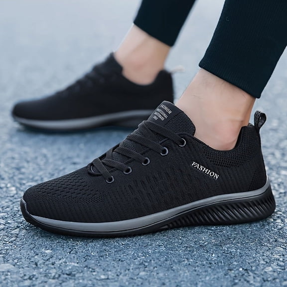 [Breathable Mesh Sneakers] Men's Breathable Mesh Shoes For All Seasons, Lightweight Soft-Soled Running Sneakers, Stylish Lace-Up Comfortable Footwear
