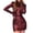 Wine, variant on gakvbuo Fall Dresses for Women 2022 Sexy Dresses for Women Womens Bodycon Long Sleeve Dresses Glitter Ruched Mini Dress With Shoulder Pads Party Club Night Outfit