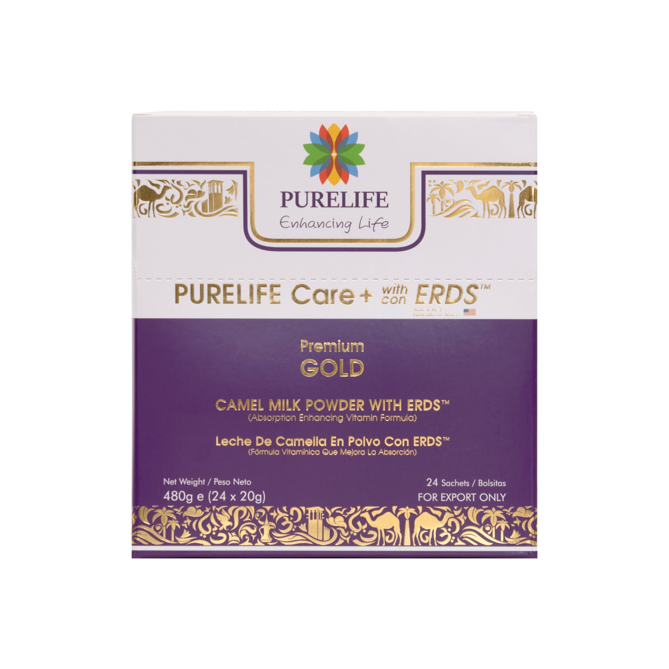 Purelife Care+ Camel Milk Powder with Natural ERDS (Enhanced Rapid Delivery System)