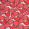 Shason Textile (3 yd Cut) Dots & Stripes Hearts, 100 Percent Cotton Fabric For Valentine's Day