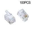 thumbnail image 2 of SMITON 100Pack Couleur Transparente RJ9 Connecteur de Câble Téléphonique 4P4C, 2 of 3