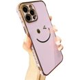 thumbnail image 1 of FFIY Étui Mignon pour iPhone 12 Pro Max, Étui Sourire, Étui de Luxe pour Objectif de Caméra pour Femmes, Étui de Protection Compatible avec iPhone 12 Pro Max - 6.7 Pouces (Violet), 1 of 6
