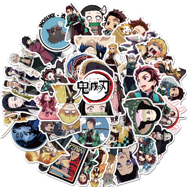 10/30/50Pcs/Pack Anime Demon Slayer Kimetsu No Yaiba Sticker Waterproof PVC Luggage Motorcycle Skateboard Guitar Kid Boy StickerChina Gong Bohan LED