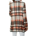 thumbnail image 6 of HUBERY Women Lapel Neck Long Sleeve Checkered Print Pocket Cardigan, 6 of 7