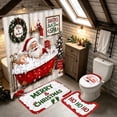 thumbnail image 7 of Clearance!4Pcs Christmas Shower Curtain Set, Funny Santa Taking Bubble Bath SPA Pattern Waterproof Bath Curtain with Non Slip Rugs & Toilet Lid Cover, Holiday Bathroom Decor with 12 Hooks, 7 of 7