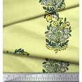 thumbnail image 2 of Soimoi Moss Georgette Fabric Leaves & Floral Block Print Sewing Fabric Yard 42 Inch Wide, 2 of 3