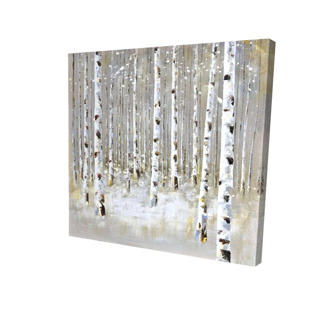 Birch forest by winter - 36"x36" canvas - Print on demand
