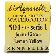 Sennelier French Artists Watercolor - Lemon Yellow, Half Pan