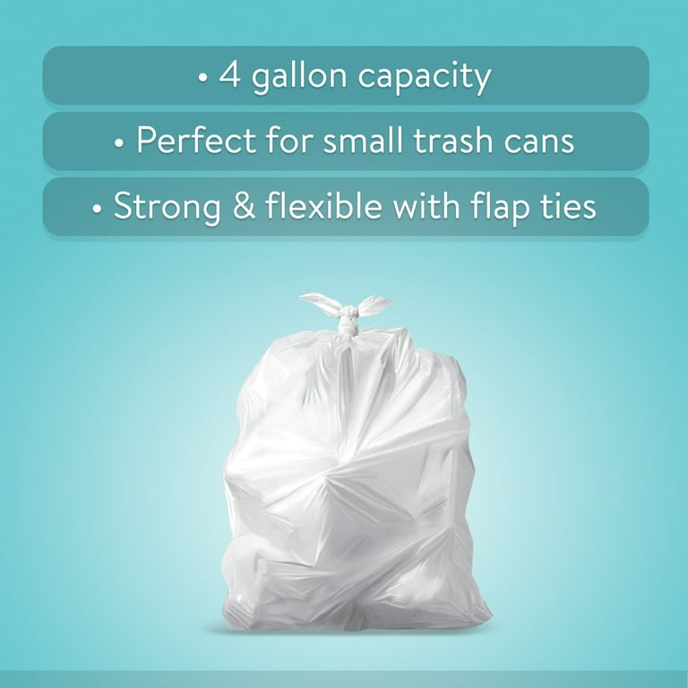 4 gallon drawstring trash bags, W4DSWH