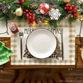 thumbnail image 2 of mubwai Watercolor Brown Buffalo Plaid Christmas Trees Placemats Set of 4, 12x18 Inch Winter Table Mats for Party Kitchen Dining Decoration, 2 of 6