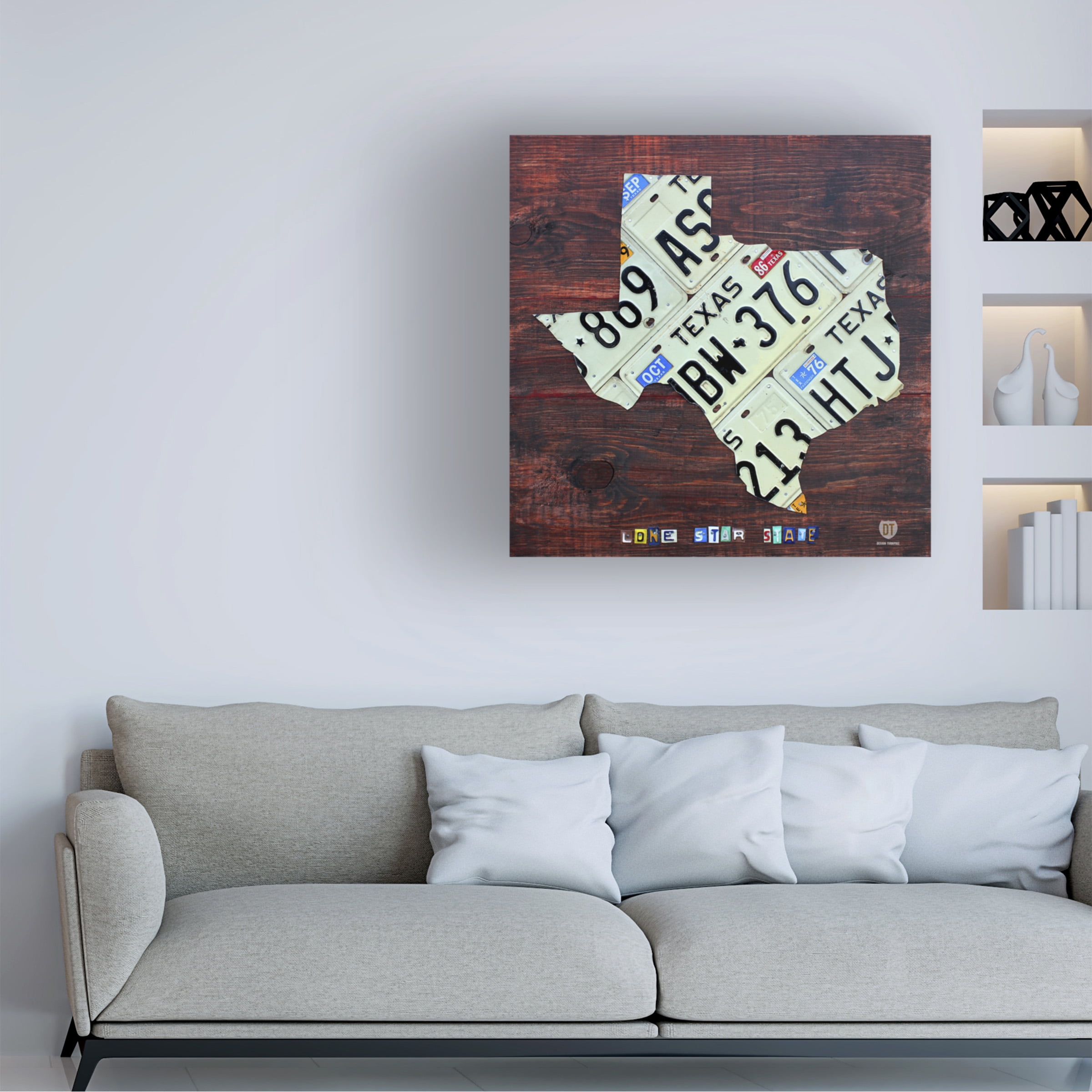 Trademark Fine Art 'Texas License Plate Map Large' Canvas Art by Design Turnpike