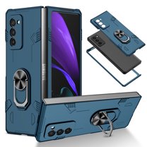 Galaxy Z Fold 2 Case with 360°Rotate Ring Holder, Allytech Premium Hard PC Scratch Resistant Anti-Drop Viewing Kickstand Folio Foldable Cover for Samsung Galaxy Z Fold 2 5G(2020), Darkblue