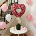 thumbnail image 3 of TOPRenddon 2.5Ft Valentine's Day Heart Shaped Topiary, Artificial Boxwood Tree with White Satin Bow & Sturdy Black Pot, Indoor Outdoor Decor, 3 of 5