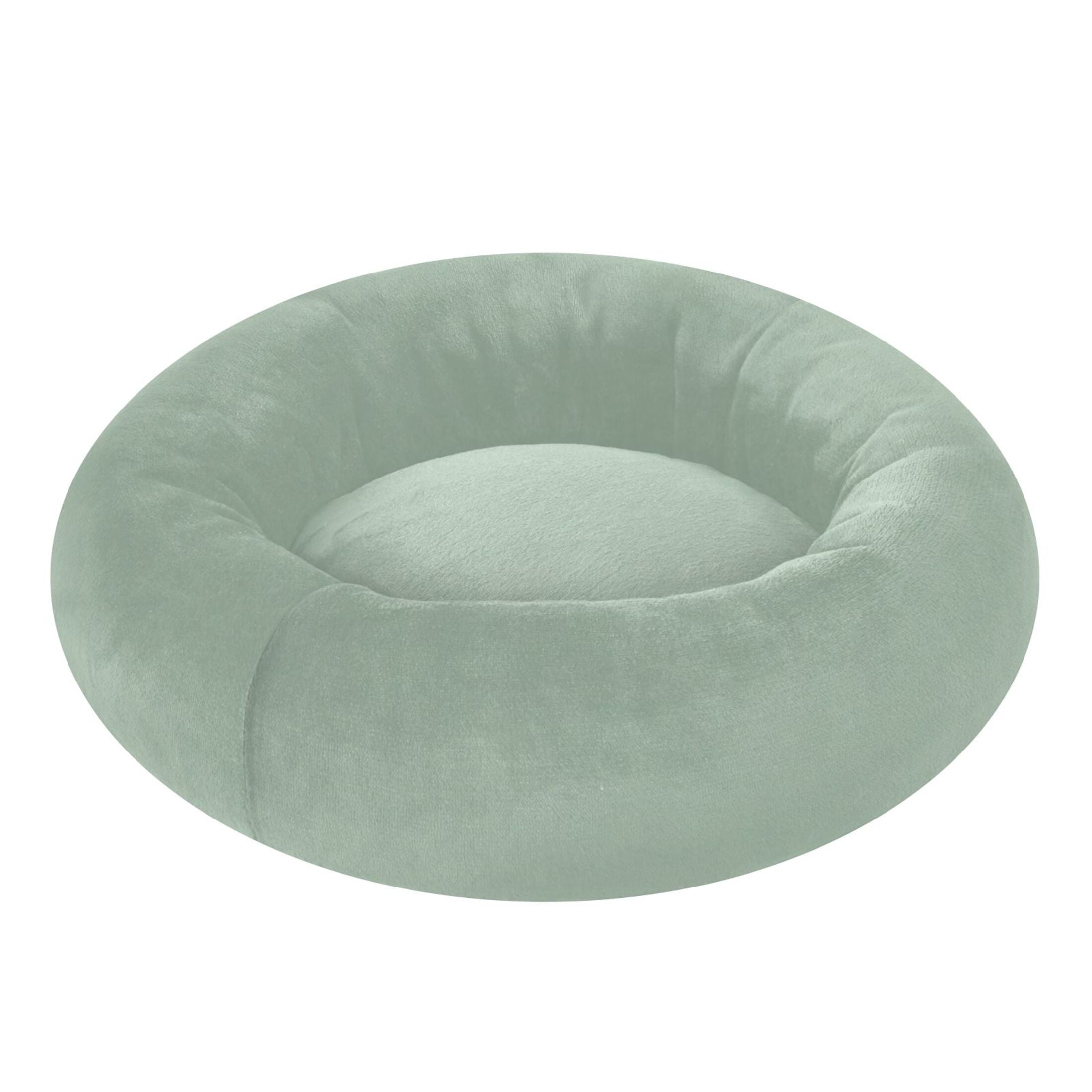 Iauyy Pet Couch Donut Cat Bed for Indoor Cats/Small Dogs Washable & Machine with Non-slip Bottom Calming Cat Furniture, Light Gray Background (M)