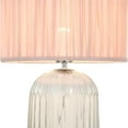 thumbnail image 6 of Nordic Style Table Lamp with Pink Fabric Shade, Gold Metal & Glass Base - Bedside Desk Lamp, Eye Protection Warm Light, E12 Bulb Compatible, 21" Height, 6 of 8