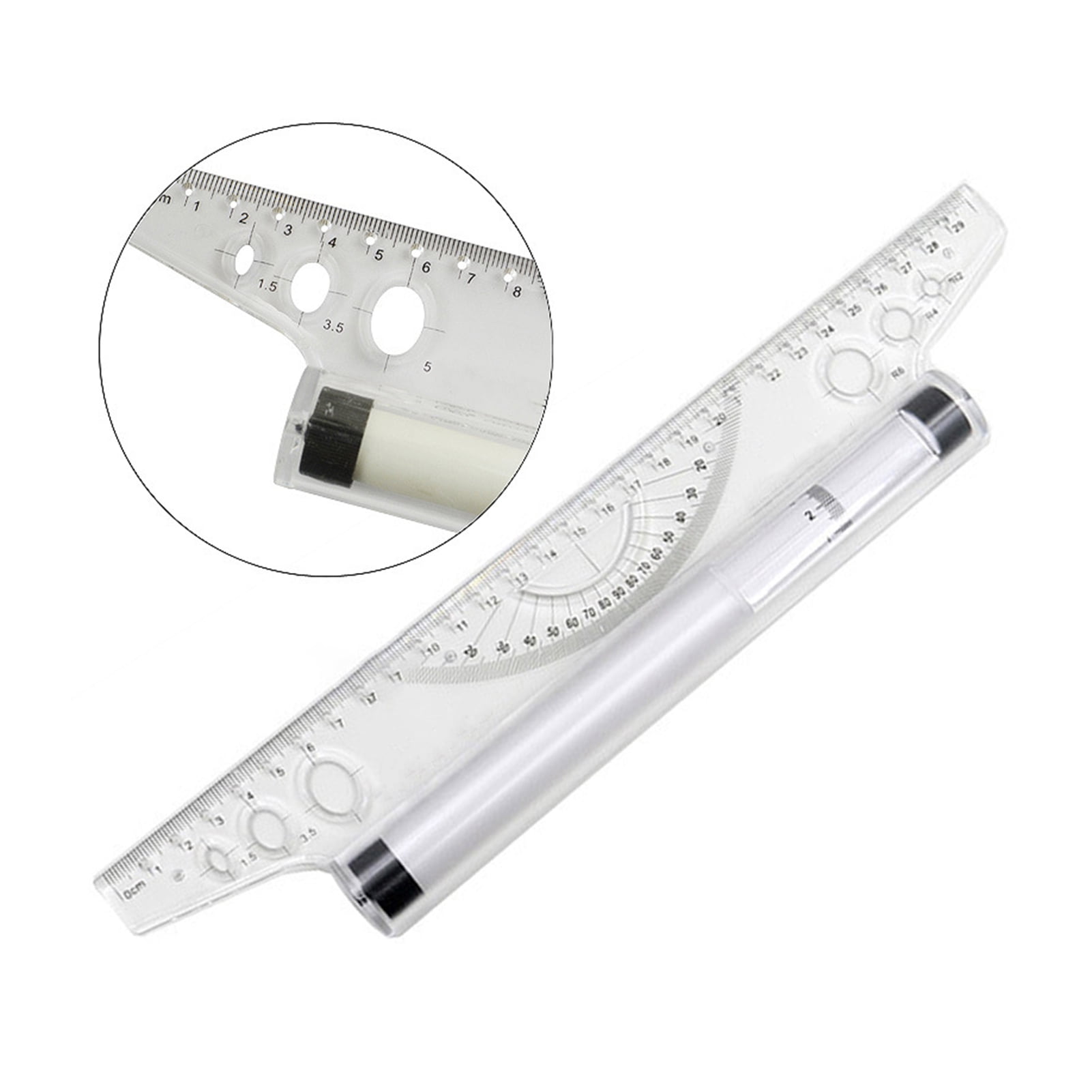 Limei 1Pcs Universal Parallel Ruler 12" Multifunctional Protractor Foot