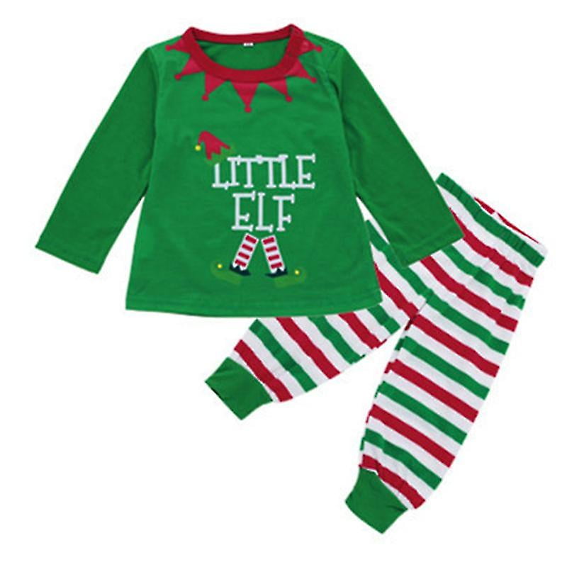Family Matching Christmas Elf Adult Kids Pajamas Set Nightwear Outfit