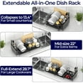 thumbnail image 3 of Delamu Extendable Dish Rack Kitchen Drainer Set with Utensil & Cup Holders, Black (11.8" W x 13.4"-28.7" L), 3 of 9