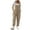 1Khaki, variant on Save On Womens Summer Jumpsuit Cotton Linen One-Piece Romper Plain Basic Jumpsuits Straight Baggy Stretchy Wide Leg Palazzo Pants Travel Beach Summer Romper with Pockets