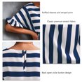 thumbnail image 4 of Vestido A Media Pierna Vestido De Línea A Vestido A Rayas Casual A La Moda Una Línea Con Volantes Manga Corta Estampado A Rayas Casual Vestido A Media Pierna Fluido Azul Marino M OTVIAP azul marino M, 4 of 6