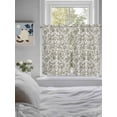 thumbnail image 4 of Kitchen Curtains 54 Inches length, Spring Flowers Window Treatment Curtain Drapes, Farmhouse Sage Green Pastoral Floral Leaf Thermal Insulated Drapes for Basement Hotel RV, 42"x54", 2 Panels, 4 of 7