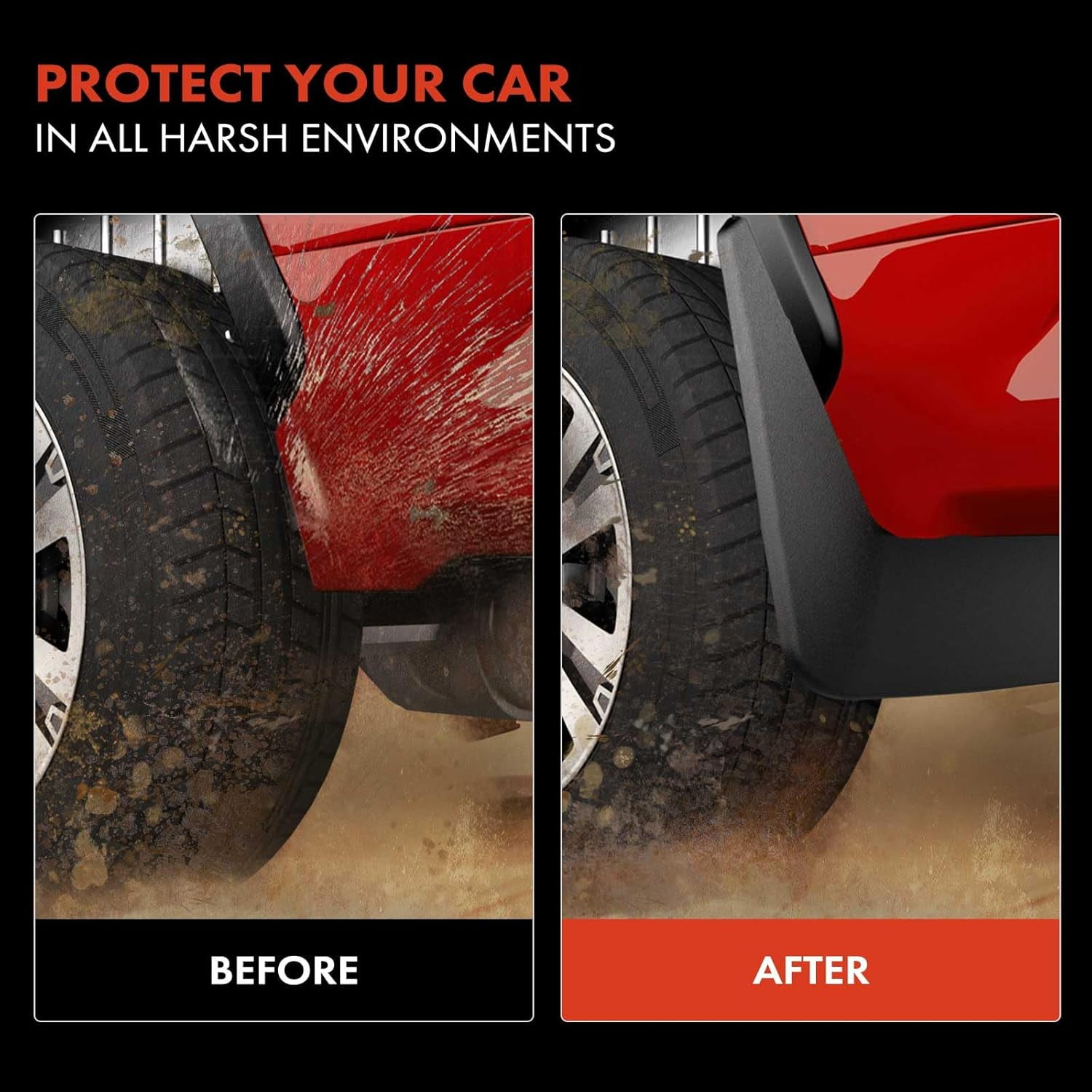 A-Premium Set of 4PCS Mud Flaps Splash Guards Mudflaps Mudguards with Hardware Kits Compatible with Honda Ridgeline 2006-2014, Front & Rear (Driver and Passenger Side)