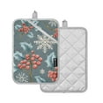 thumbnail image 2 of Winter Holly Leaves Berries Snow Christmas Potholders Heat Resistant Pot Holder Set of 2 Oven Hot Pads with Pocket, 2 of 7