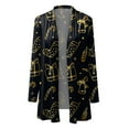 thumbnail image 2 of dmqupv Women Shirt Adult Female Clothes Womens Fall Sweaters Fashion Cardigan for Women Christmas Print Fall Open Front Womens Button up Cardigan (Black, S), 2 of 4