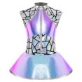thumbnail image 3 of TSSOE Robe Fille Enfants Alien Mignonne Anime Robe de Danse Paillettes Sans Manches Évasée Ligne A Tenue de Danse Cosplay Bleu 14, 3 of 7