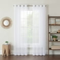 thumbnail image 2 of ECLIPSE Kiara Modern Sheer Voile Light Filtering Grommet Window Curtains for Bedroom (2 Panels), 54 in x 84 in, White, 2 of 7