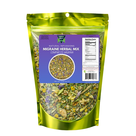 Green Royalty- Herbal Mix For Migraine (Compuesto Migraña) 4oz-Makes up to 30+cups