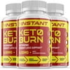 Instant Keto Burn - Ketogenic Weight Loss Support - Energy & Focus Boosting Dietary Supplements for Weight Management & Metabolism - Advanced Fat Burn Raspberry Ketones Pills-180 Capsules (3 Pack)