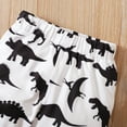 thumbnail image 6 of KIMI BEAR Toddler Boys Outfits 2T Toddler Boy Autumn Winter Outfits 3T Toddler Boy Black And White Dinosaur Print Hooded Long Sleeve Top + Pants 2PCs Set, 6 of 8