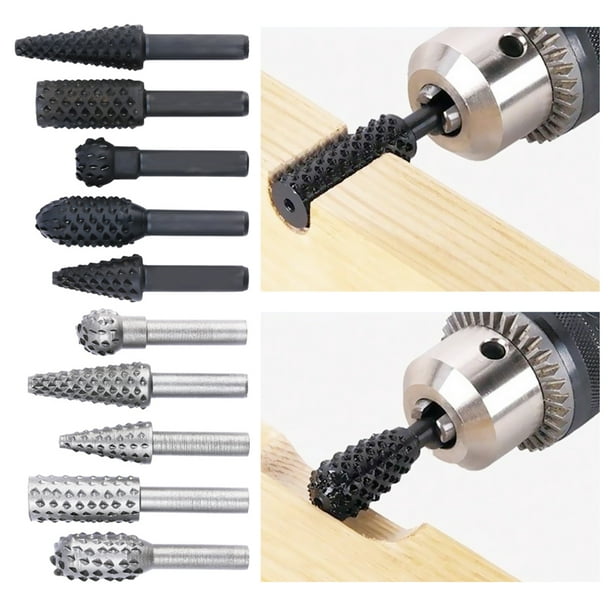 5pcs set Woodworking Steel Rotary File Wood Carving 5pcs Steel