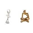 thumbnail image 1 of Figura de escritorio,Estatua de bailarina,adorno de escritorio,decoración del hogar,Estatua de bailarina moderna,regalo de cumpleaños para la oficina,Figura de lector abstracto,Estatua de, 1 of 8