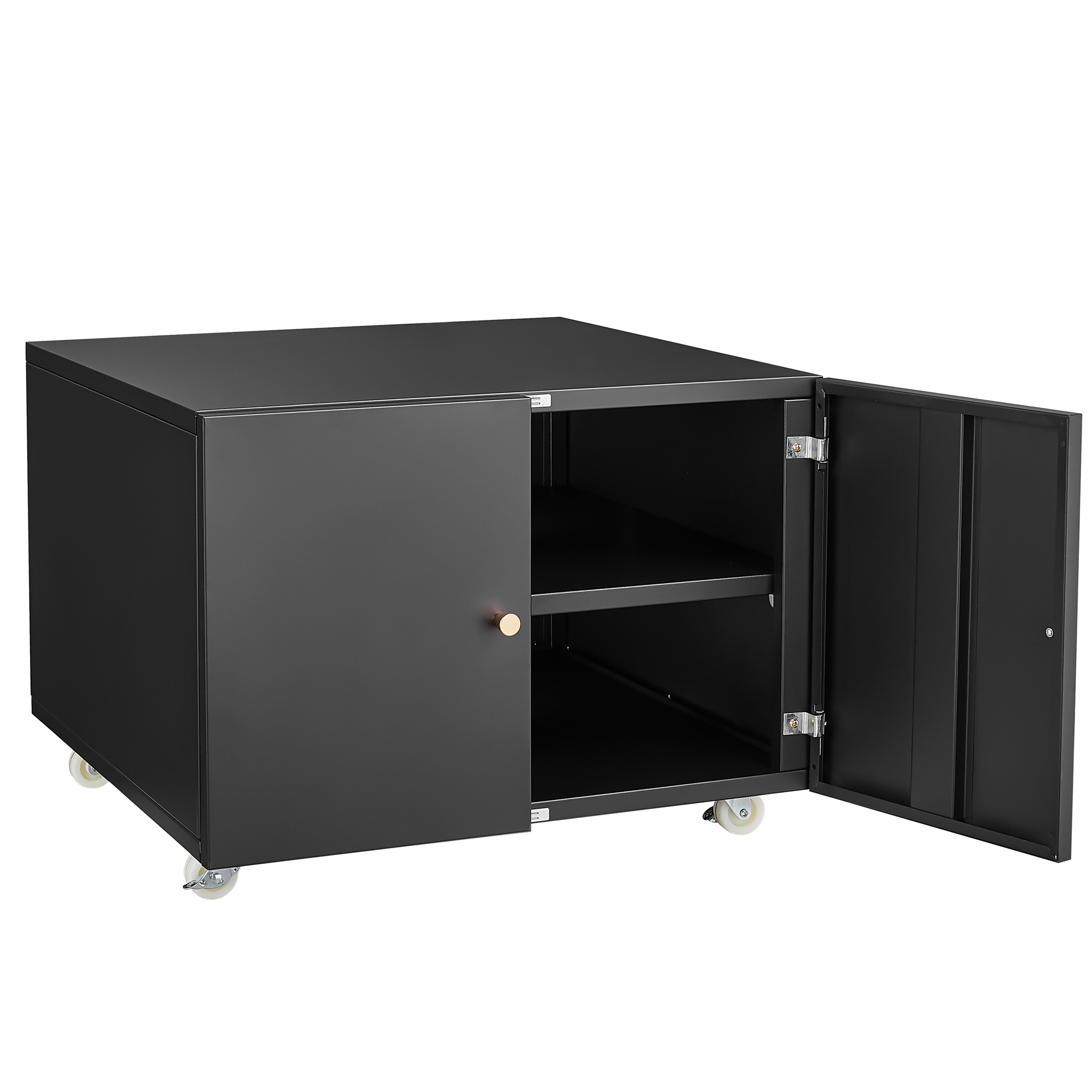 Tzou Steel Printer Cabinet with Wheels - Mobile Printer Stand with Adjustable Shelf & Storage for Home Office, Compact File Cabinet for Small Spaces
