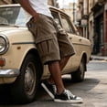thumbnail image 7 of Dwellite Cargo Shorts for Mens Casual Drawstring Elastic Waist Corduroy Summer Beach Shorts with Pockets Brown M, 7 of 7