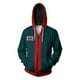 thumbnail image 2 of Erwachsene Miles Morales Spiderman Sudadera con capucha Cosplay Superheld Anime Jacke Grüner Reißverschluss Kapuzenmantel 3D-Druck Frühlings- und Herbst-Sweatshirt, 2 of 5