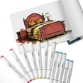 thumbnail image 3 of Rotuladores de 80 colores, rotuladores de bocetos de arte de doble punta, los artistas usan fundas protectoras para dibujar bocetos, colorear para adultos kaili Sencillez, 3 of 4