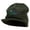 Olive, variant on Mardi Gras with Jester Embroidered Big Knit Ribbed Beanie with Visor - Charcoal XL-3XL