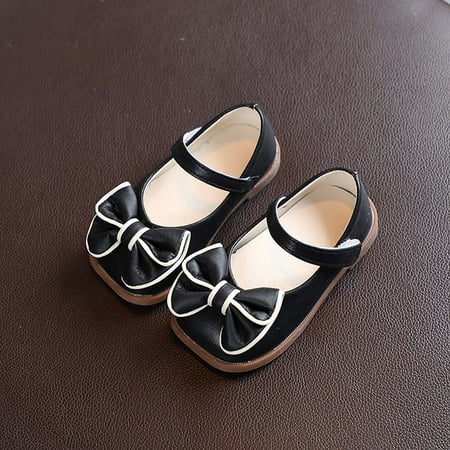 

QISIWOLE Spring And Autumn Baby Girls Casual Bow Soft Sole Leather Shoes summer savings