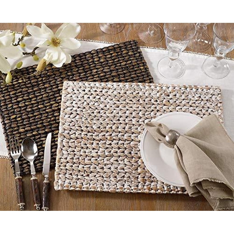 Fennco Styles Natural Woven Water Hyacinth Rectangular Placemats