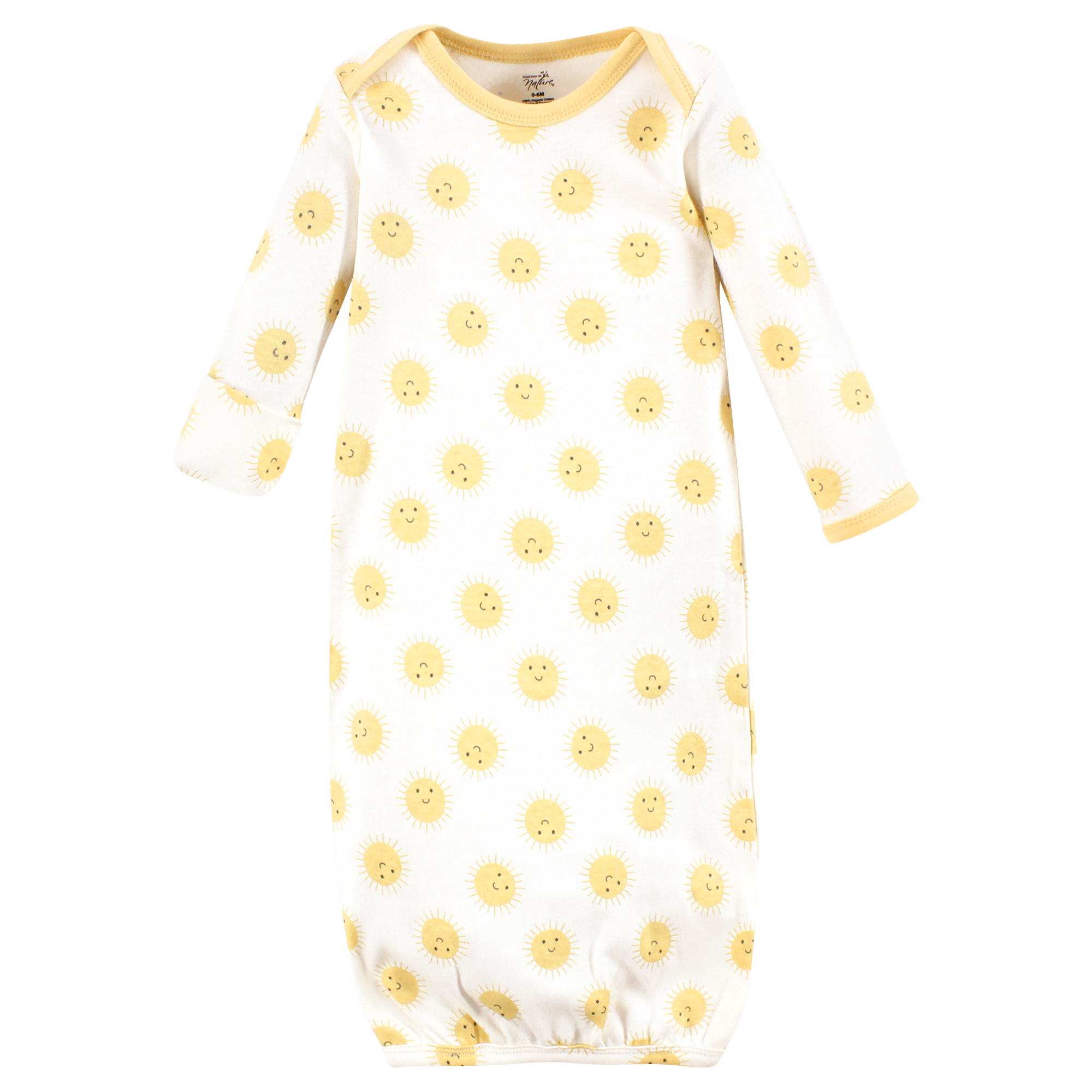 Touched by Nature Baby Girls Organic Cotton Gowns, Rainbows And Sunshine, 0-6 Months