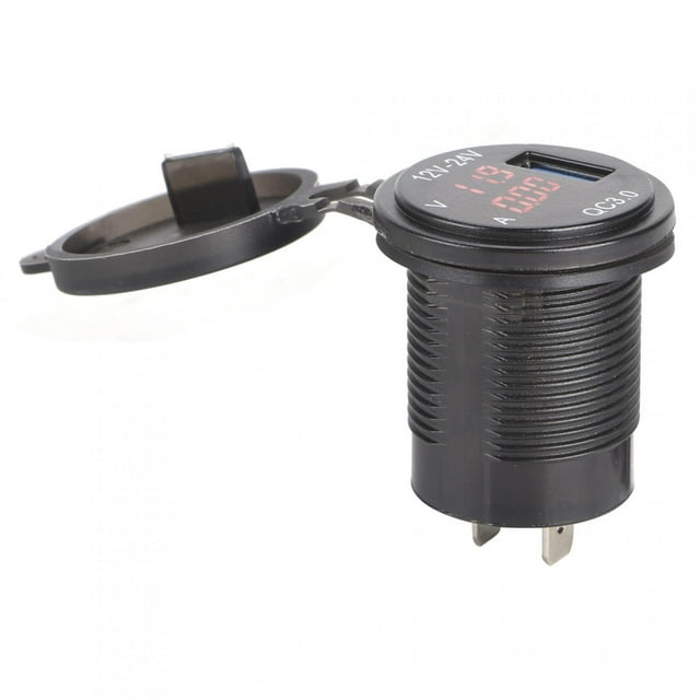 Chargeur de Voiture, Intégré A Mené la Protection de Polarité Inverse de l'Adaptateur de Chargeur de Voiture de Tension et de Courant Numérique pour la Voiture Rouge, Bleu, Vert