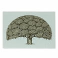thumbnail image 1 of Tree Cutting Board, Monochrome Oak Tree Design with Fresh Foliage Woodland Themed Image, Decorative Tempered Glass Cutting and Serving Board, Small Size, Brown and Pale Brown, by Ambesonne, 1 of 1
