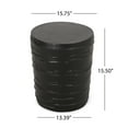 thumbnail image 5 of Noble House Indoor 16" Light-Weight Concrete Side Table, Black, 5 of 6