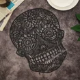 thumbnail image 2 of Mantel individual con forma de calavera de PVC hueco para decoración de mesa de comedor de Halloween, tapete creativo personalizado para comida, posavasos antideslizante para taza, 2 of 6